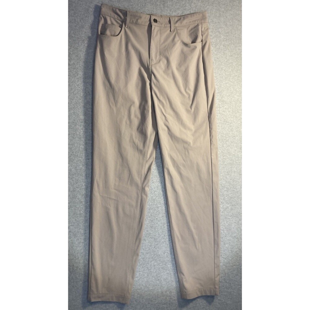 Fabletics Mens Pant Brutalist Khaki 31x34 Workwear Golf Performance Office